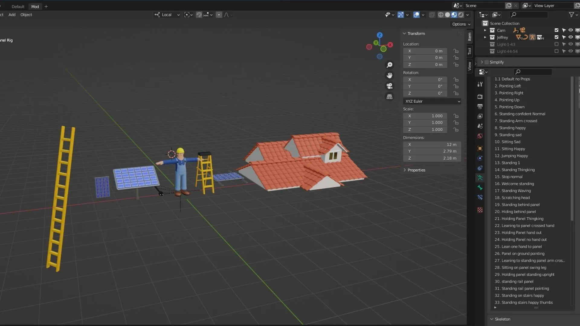 7 solar installation related assets included with Solar Power Worker Character